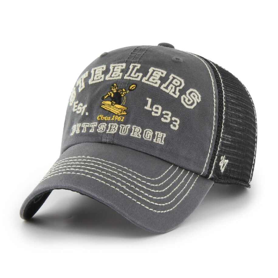 PITTSBURGH STEELERS NAME/LOGO/EST TRUCKER- CHARCOAL