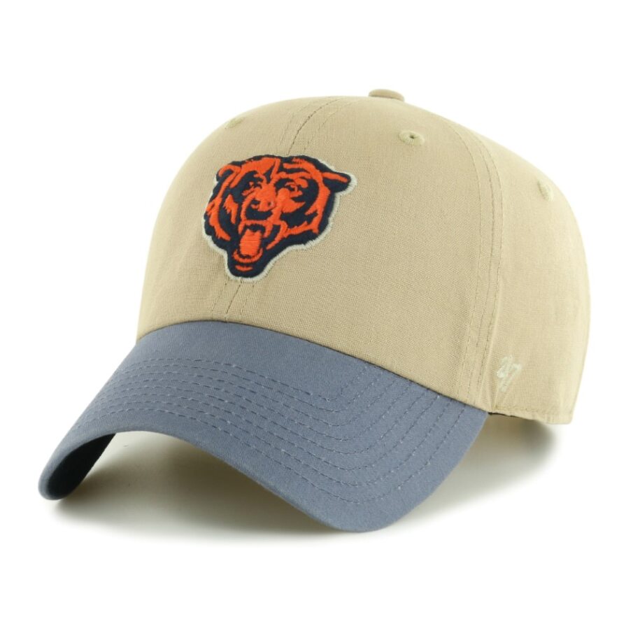 CHICAGO BEARS LOGO HAT W/ SIDE STITCH-KHAKI/NAVY