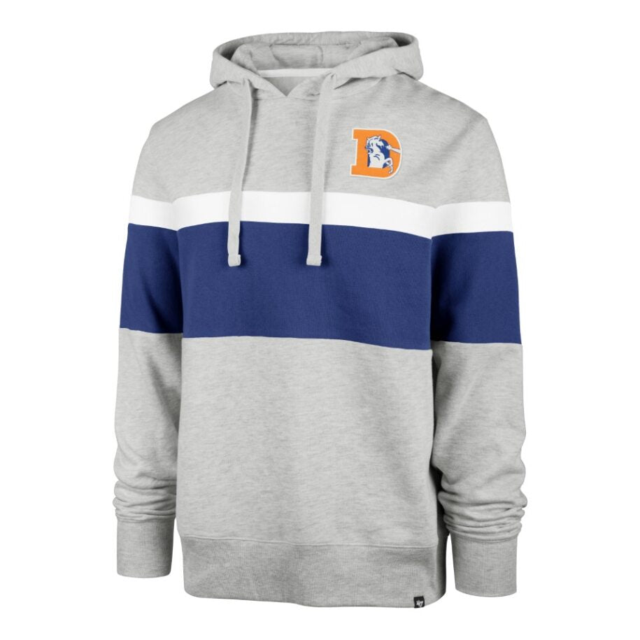 BRONCOS CHEST LOGO HOOD-GREY