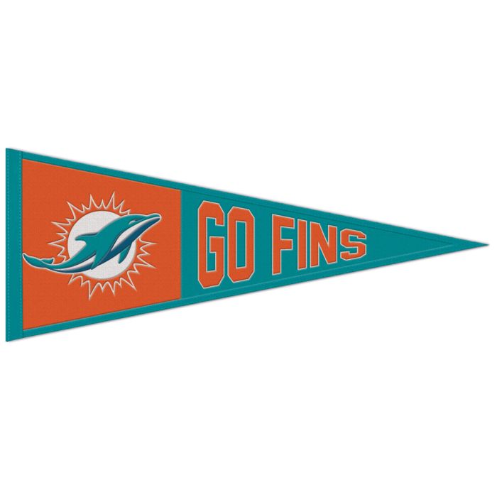 MIAMI DOLPHINS 'GO FINS' PENNANT MIAMI DOLPHINS 'GO FINS' PENNANT