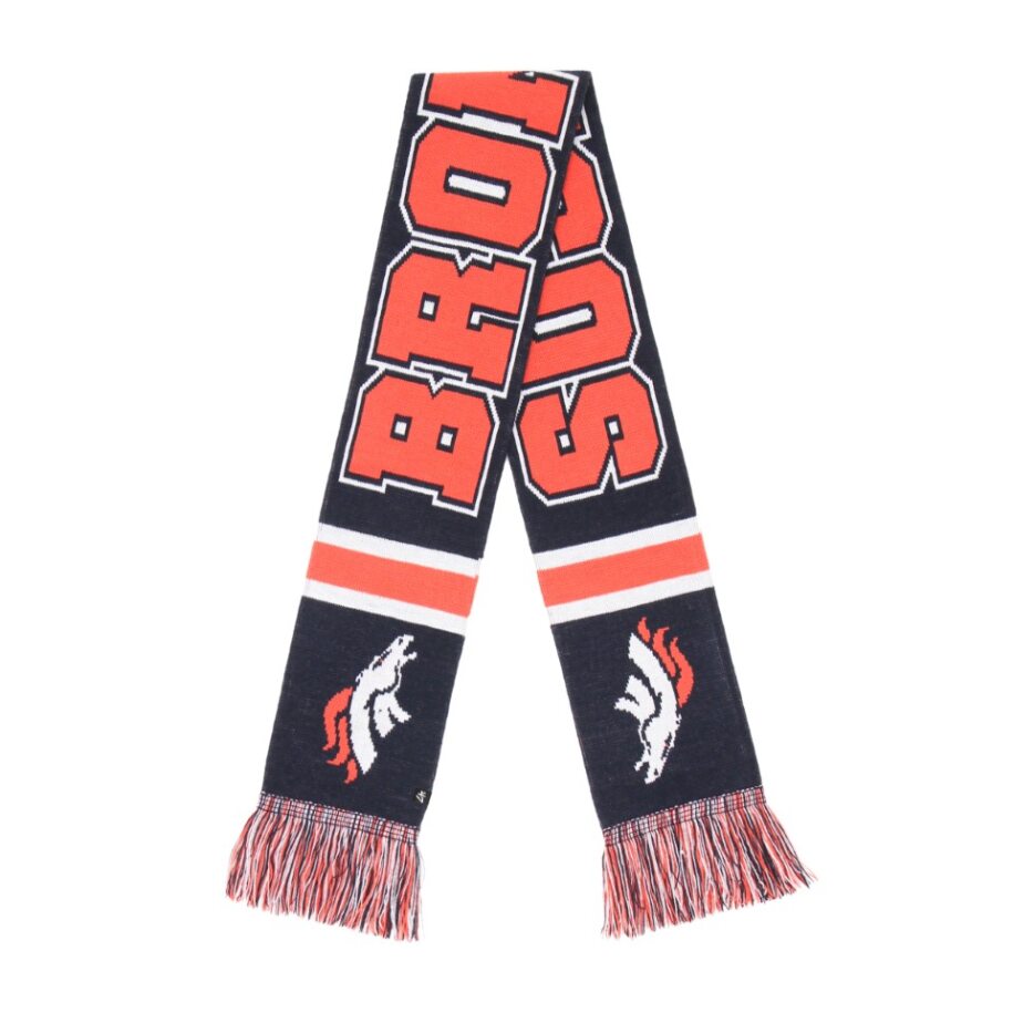 BRONCOS NAME/LOGO SCARF-ORG/NAVY/WHI