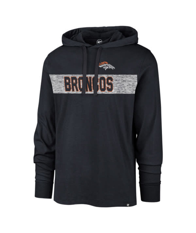 BRONCOS NAME/LOGO HOOD LS-NVY