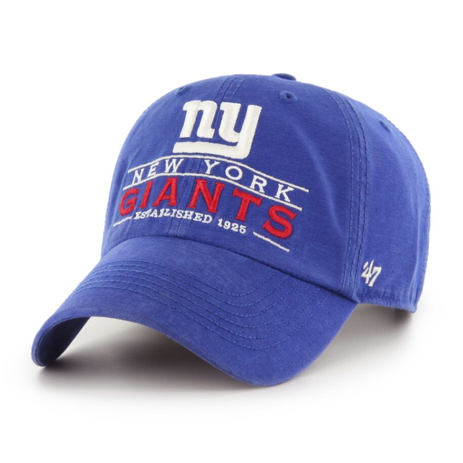 NEW YORK GIANTS NAME/LOGO/EST HAT-ROYAL