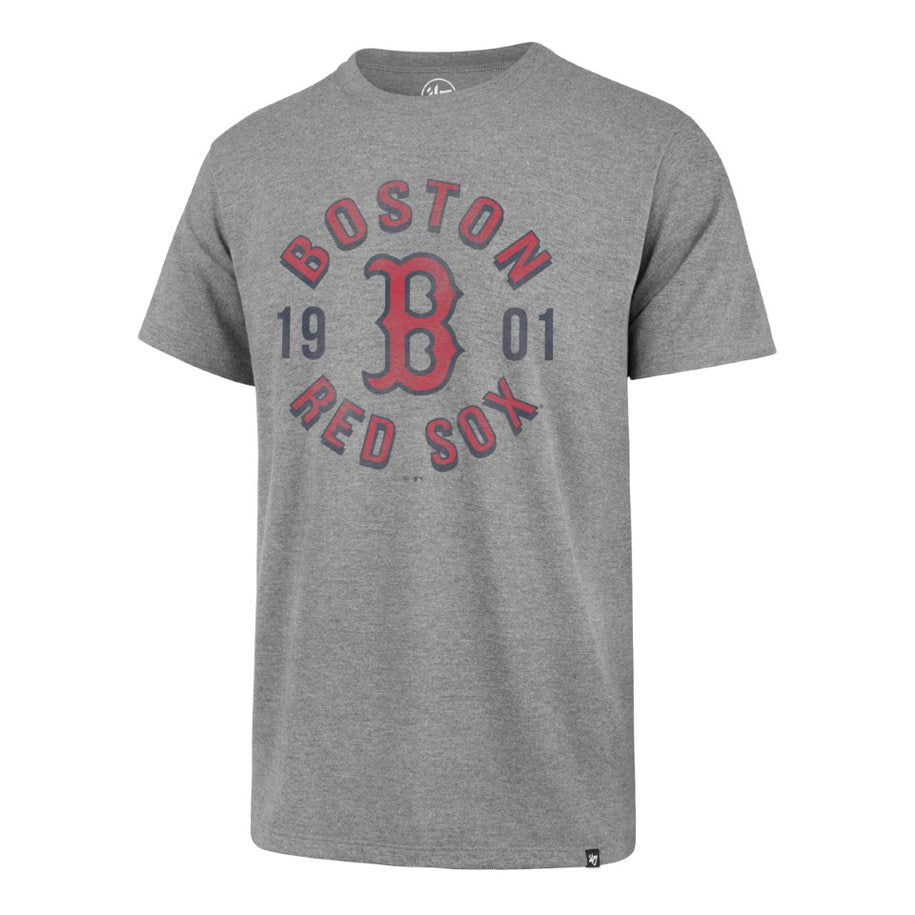 BOSTON RED SOX NAME,LOGO,EST SS TEE-GREY