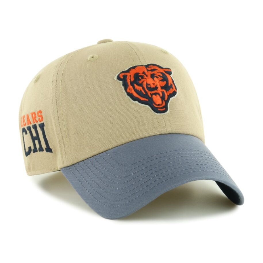 CHICAGO BEARS LOGO HAT W/ SIDE STITCH-KHAKI/NAVY