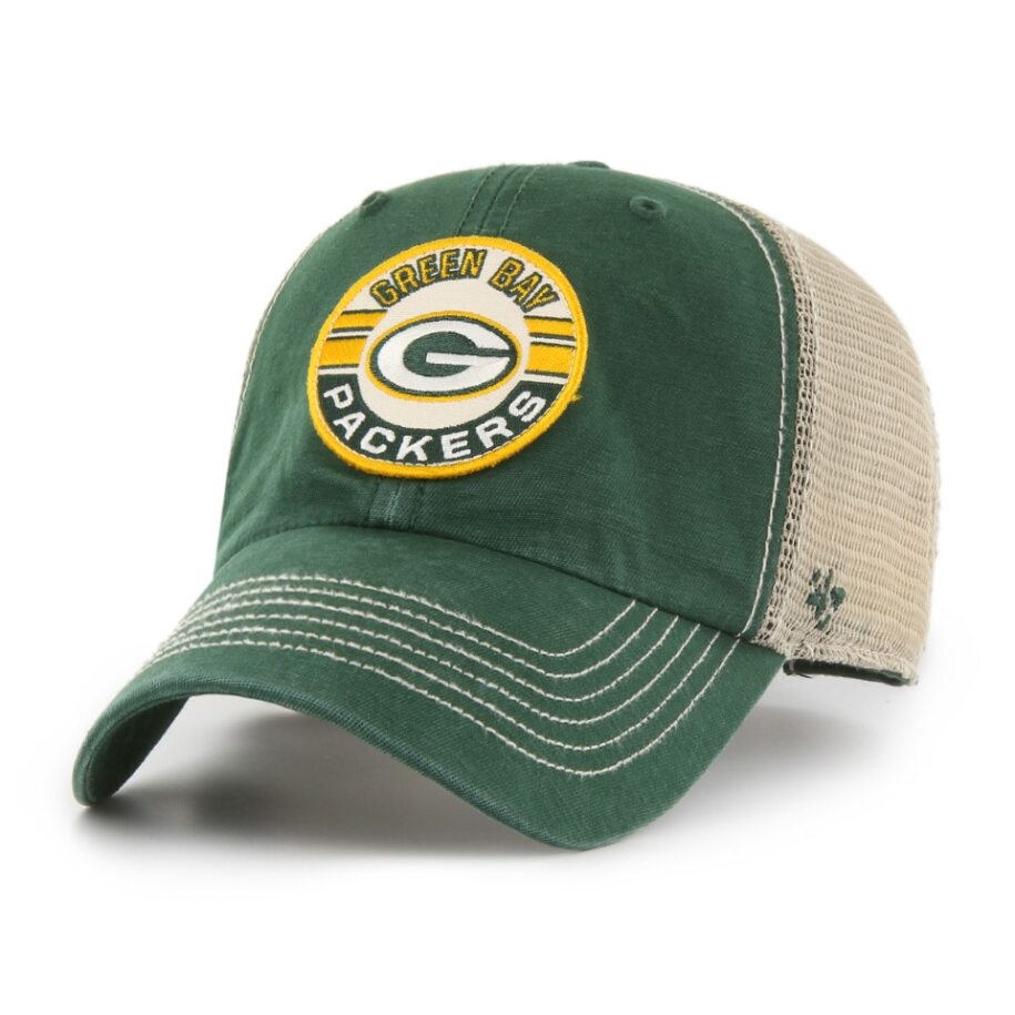 GREEN BAY PACKERS CIRCLE PATCH TRUCKER-DK GREEN