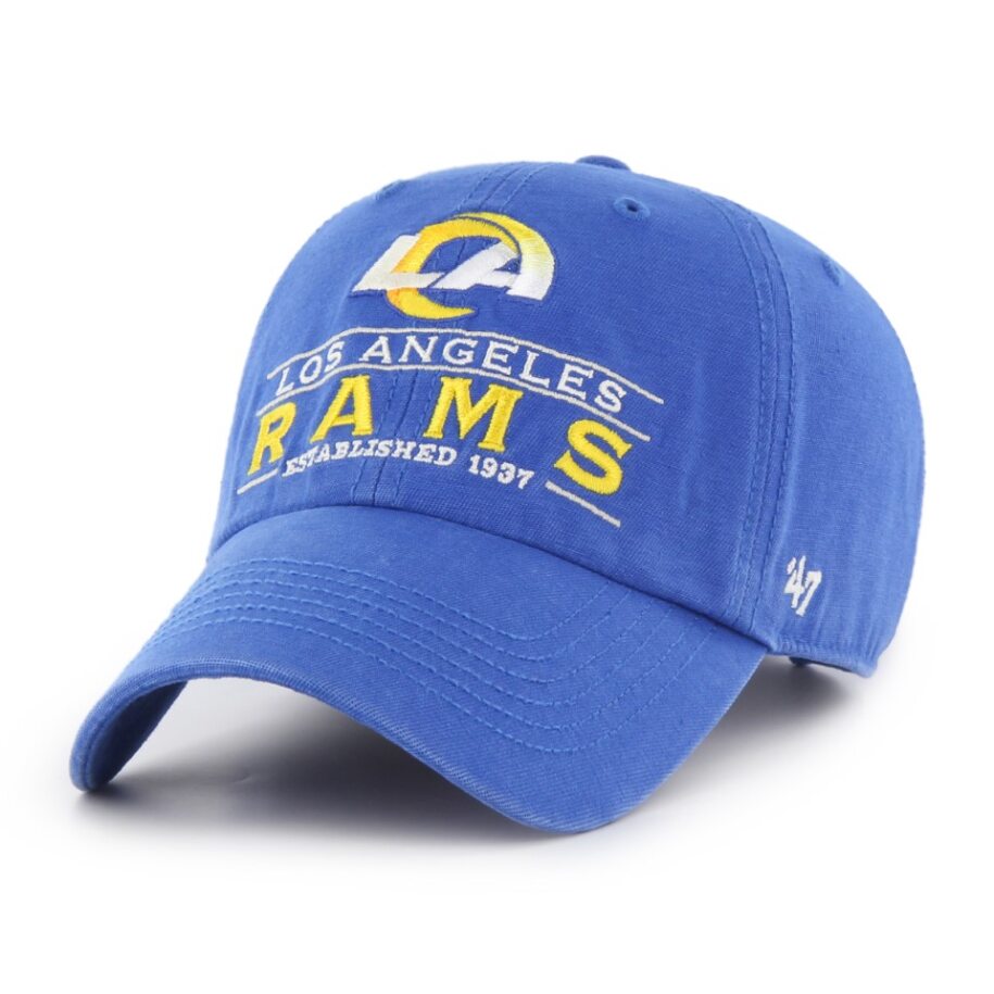 LA RAMS NAME/LOGO/EST HAT-BLUE