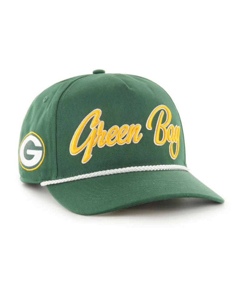 PACKERS SCRIPT ROPE HAT-GRN