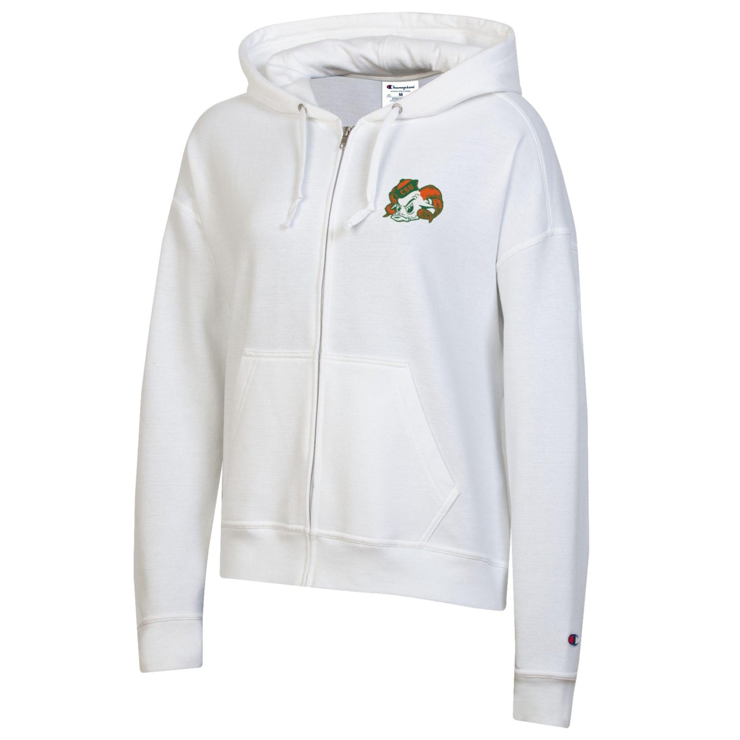 CSU RETRO LADIES ZIP HOOD-WHI