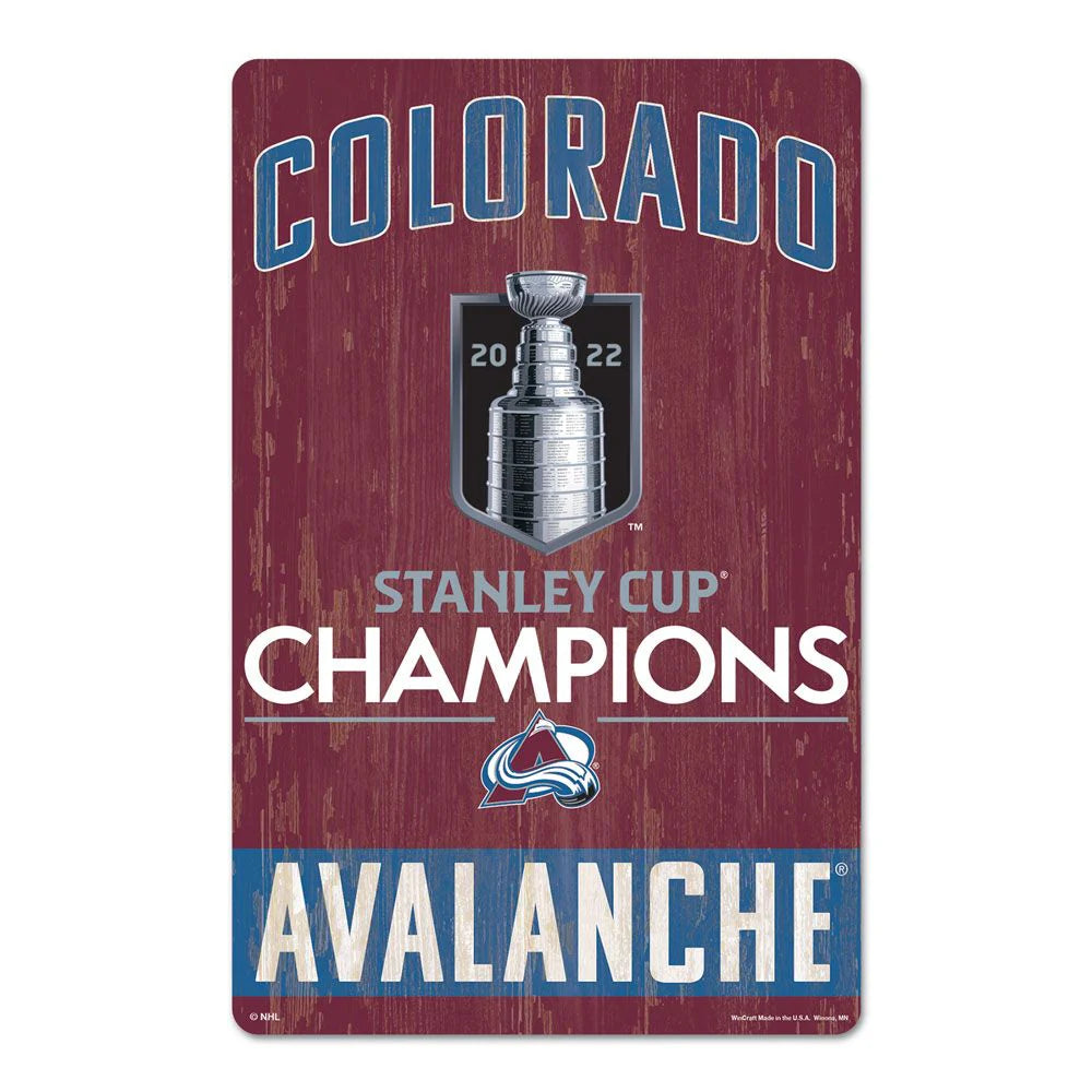 AVALANCHE STANLEY CUP WOOD SIGN