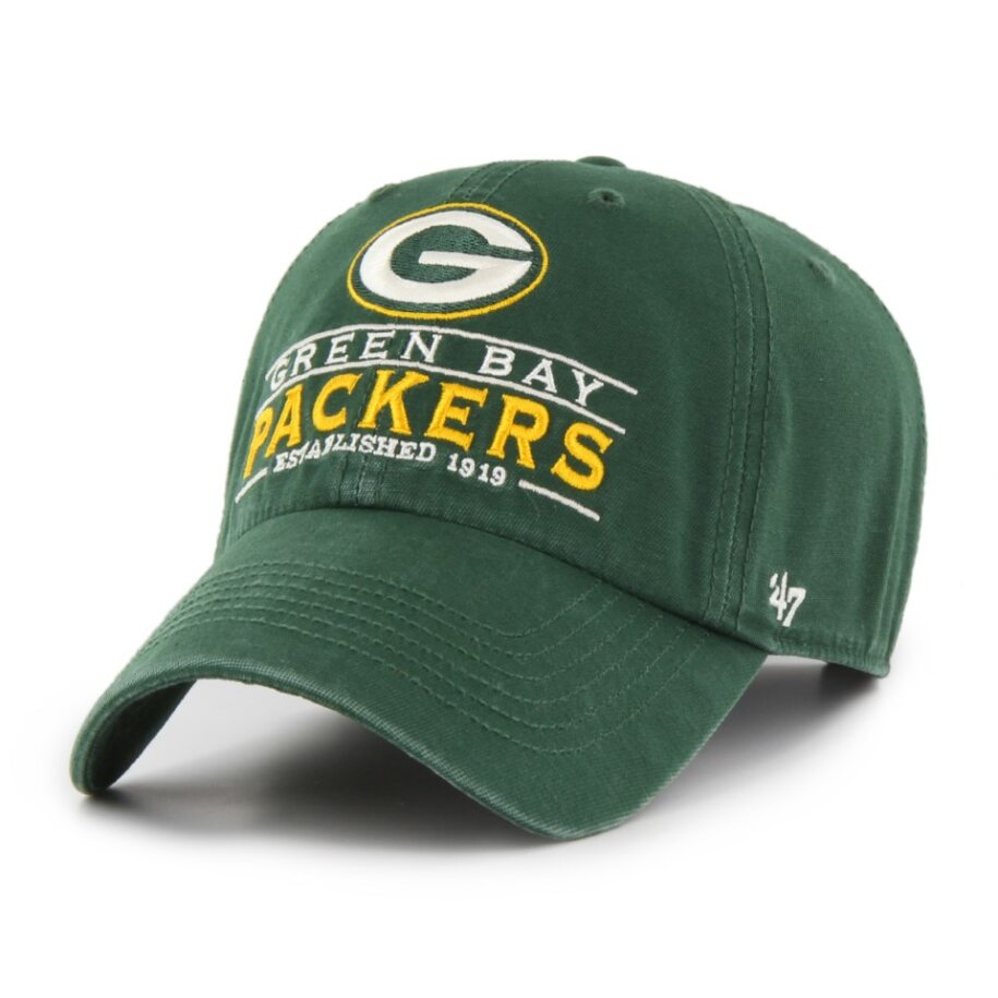 GREEN BAY PACKERS NAME/LOGO/EST HAT-DK GREEN