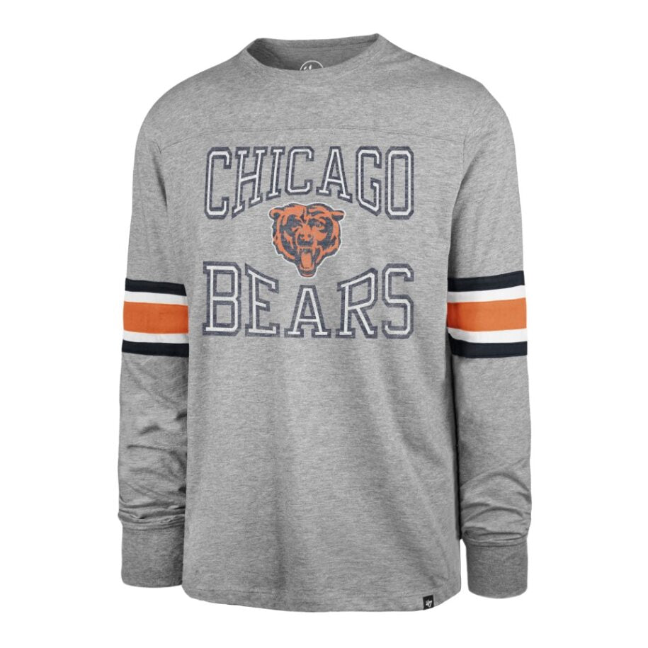 CHICAGO BEARS NAME/LOGO LS TEE-GREY