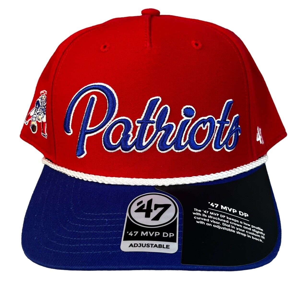 N.E. PATRIOTS SCRIPT ROPE HAT-RED