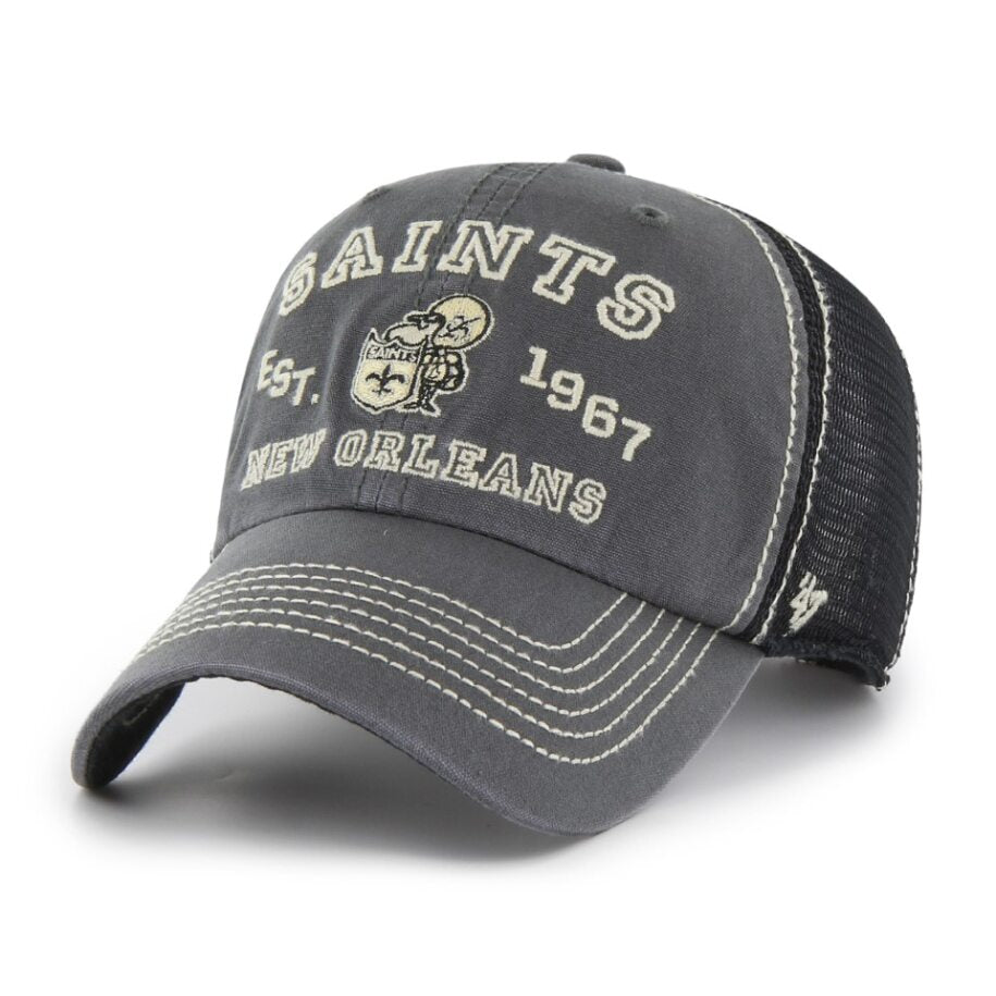 NEW ORLEANS SAINTS NAME/LOGO/EST TRUCKER-CHARCOAL