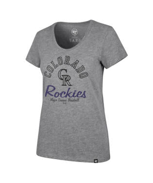 COLORADO ROCKIES NAME & LOGO WOMEN'S TEE - GRAY