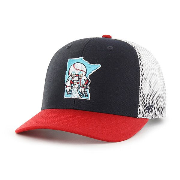 MINNESOTA TWINS RETRO LOGO TRUCKER HAT W/ SIDE PATCH