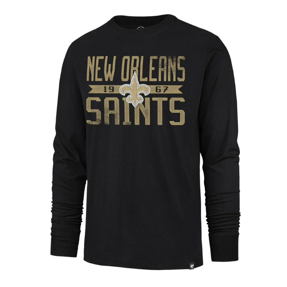 NEW ORLEANS SAINTS NAME/LOGO LS TEE - BLACK