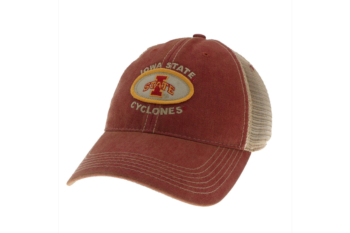 IOWA STATE OVAL PATCH TRUCKER – CARDINAL