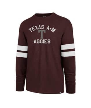 TEXAS A&M AGGIES L/S TEE - VIN DARK MAROON