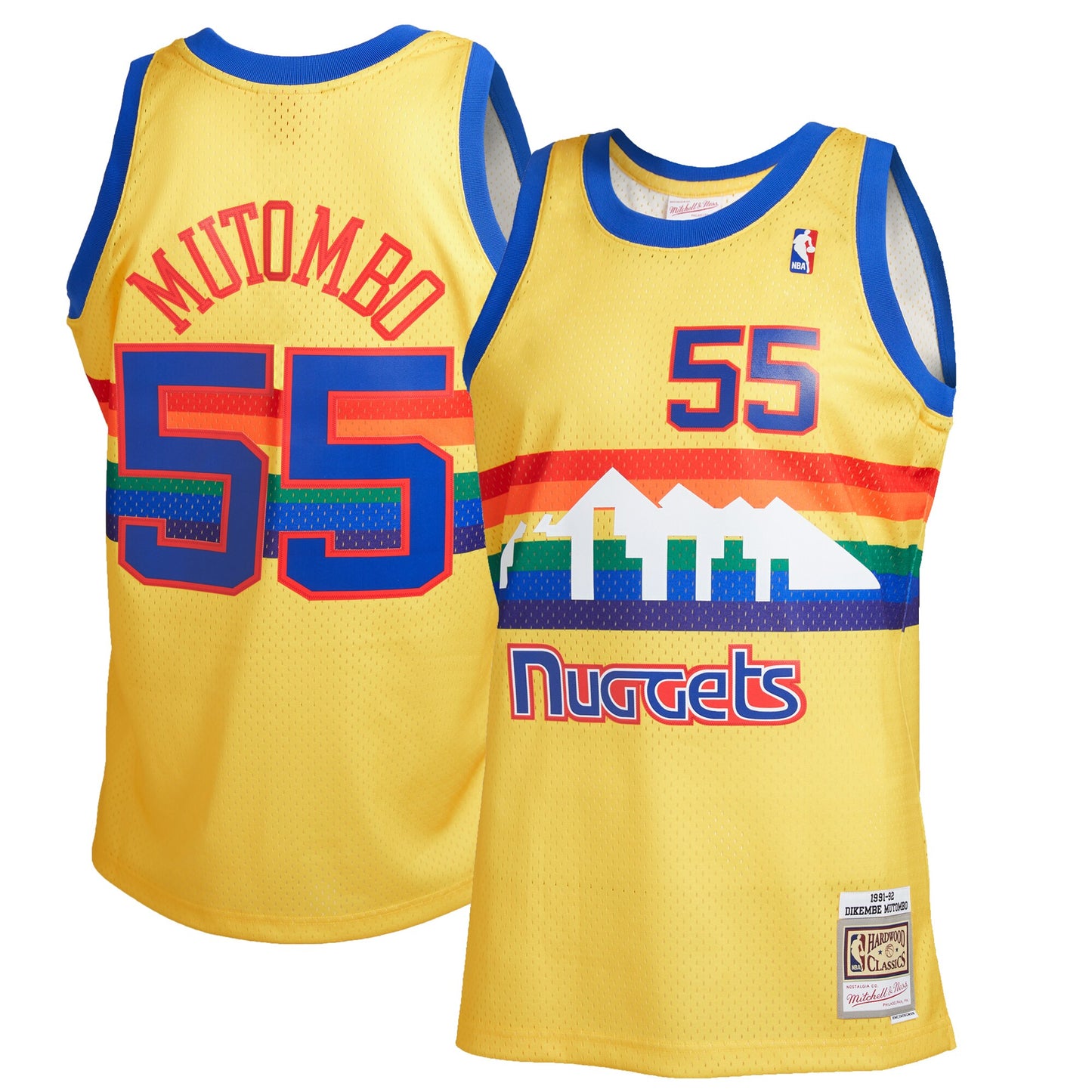 NUGGETS MUTOMBO JERSEY-YELLOW