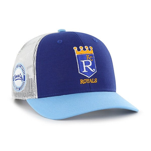 KANSAS CITY ROYALS LOGO TRUCKER HAT W/ SIDE PATCH