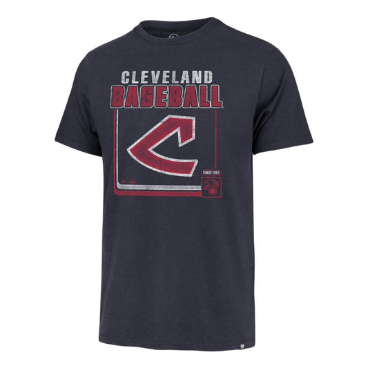 CLEVELAND GUARDIANS C LOGO IN BOX SS TEE-NAVY