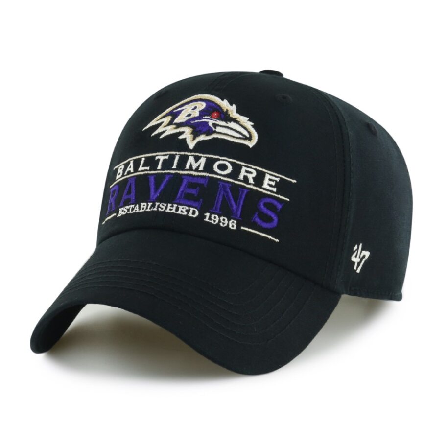 BALTIMORE RAVENS NAME/LOGO/EST HAT-BLACK