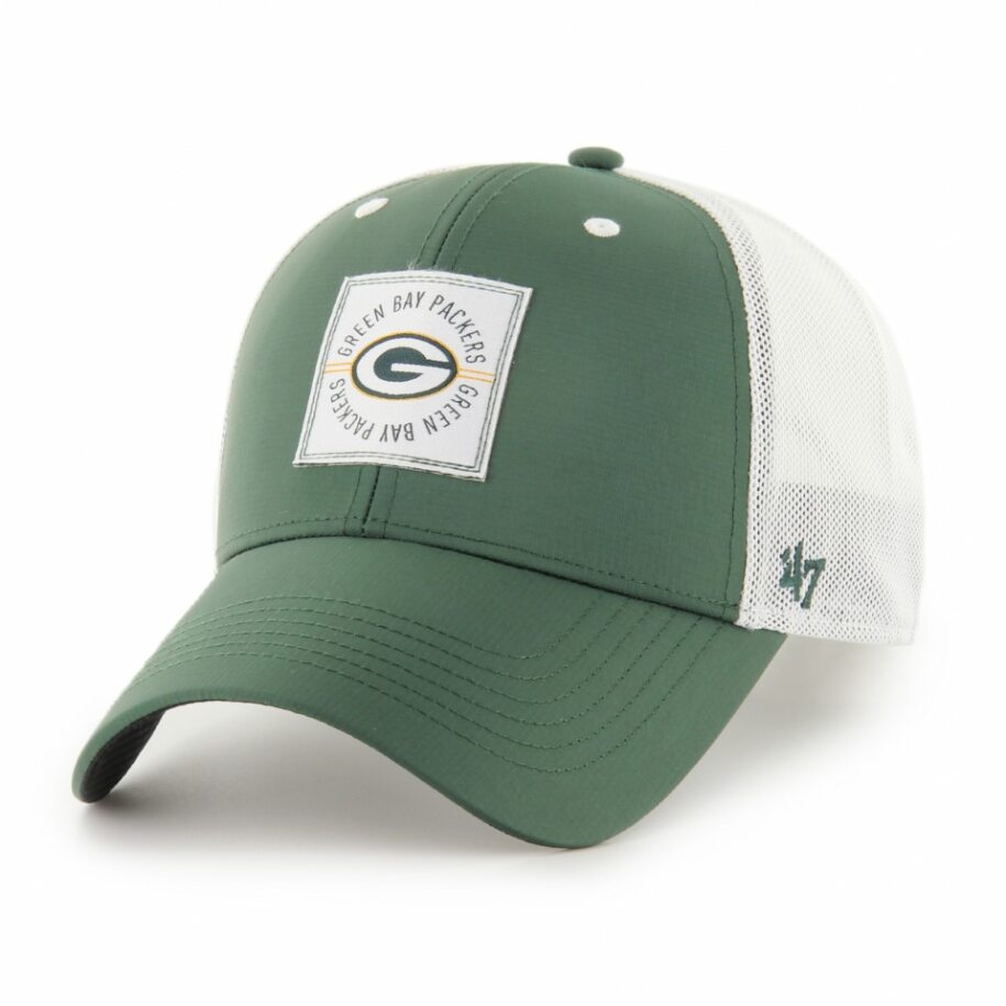GREEN BAY PACKERS NAME/LOGO PATCH TRUCKER-GREEN/WHITE