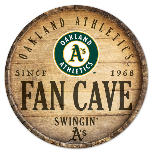A'S ROUND MAN CAVE SIGN-NATURAL