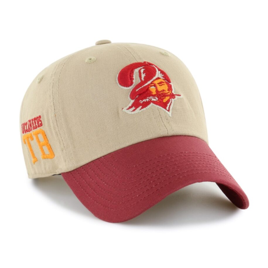 TAMPA BAY BUCCANEERS LEGACY LOGO HAT W/ SIDE STITCH-KHAKI/RED