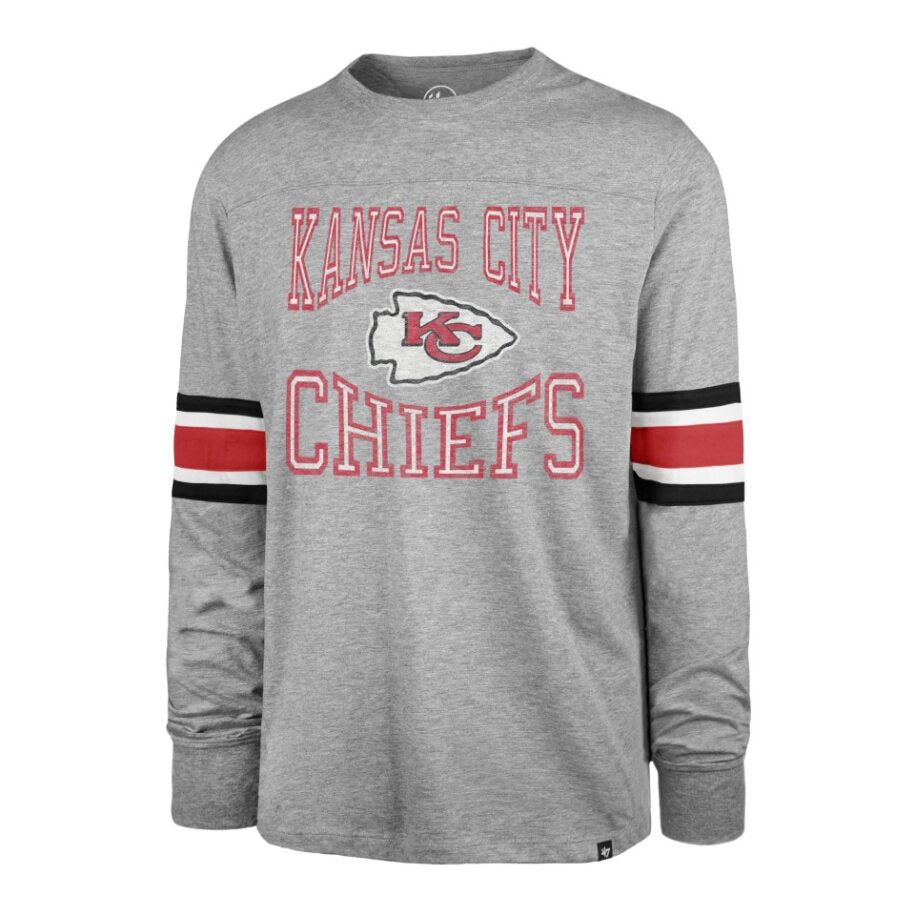 KANSAS CITY CHIEFS NAME/LOGO LS TEE-GREY