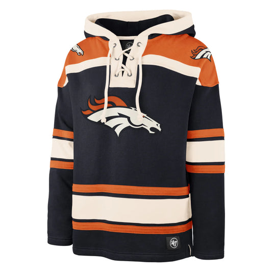 BRONCOS LACE UP HOOD-NVY