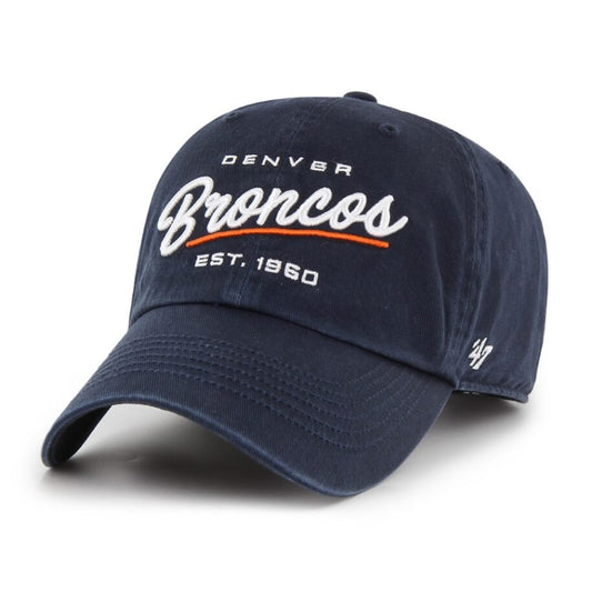 DENVER BRONCOS SCRIPT NAME LADIES HAT-NAVY