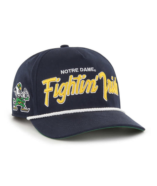 NOTRE DAME SCRIPT ROPE HAT-NVY