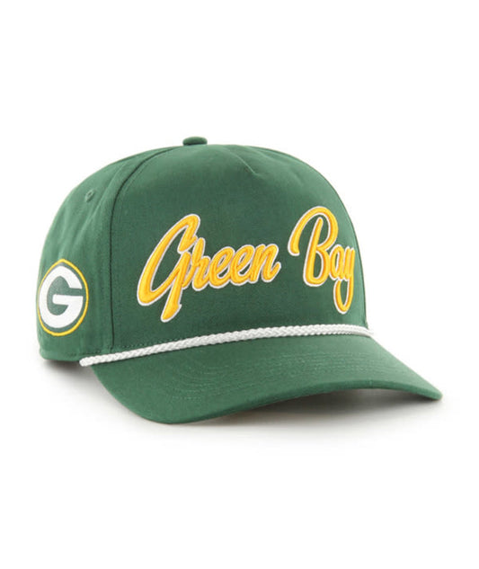 PACKERS SCRIPT ROPE HAT-GRN