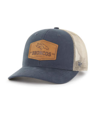 BRONCOS LEATHER PATCH TRUCKER-NVY