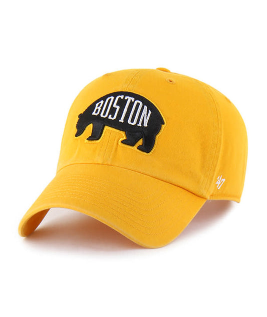 BRUINS RETRO LOGO HAT-GLD