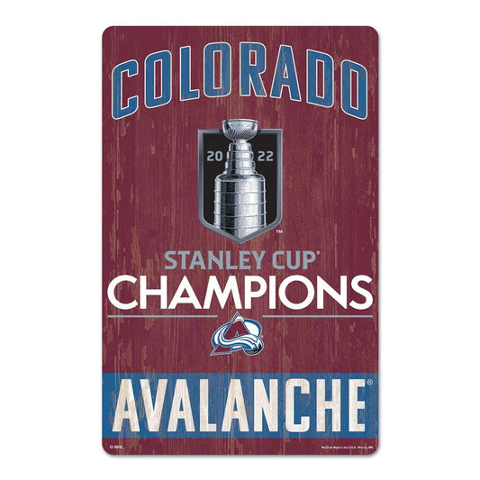 AVALANCHE STANLEY CUP WOOD SIGN