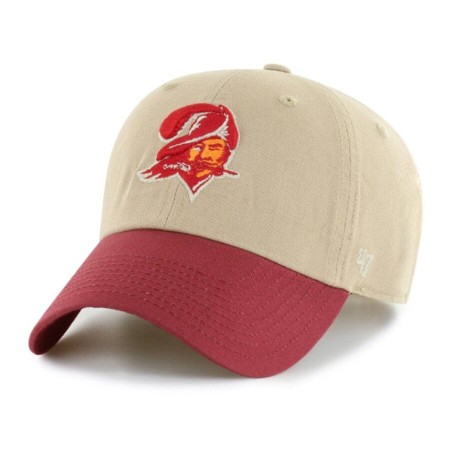 TAMPA BAY BUCCANEERS LEGACY LOGO HAT W/ SIDE STITCH-KHAKI/RED