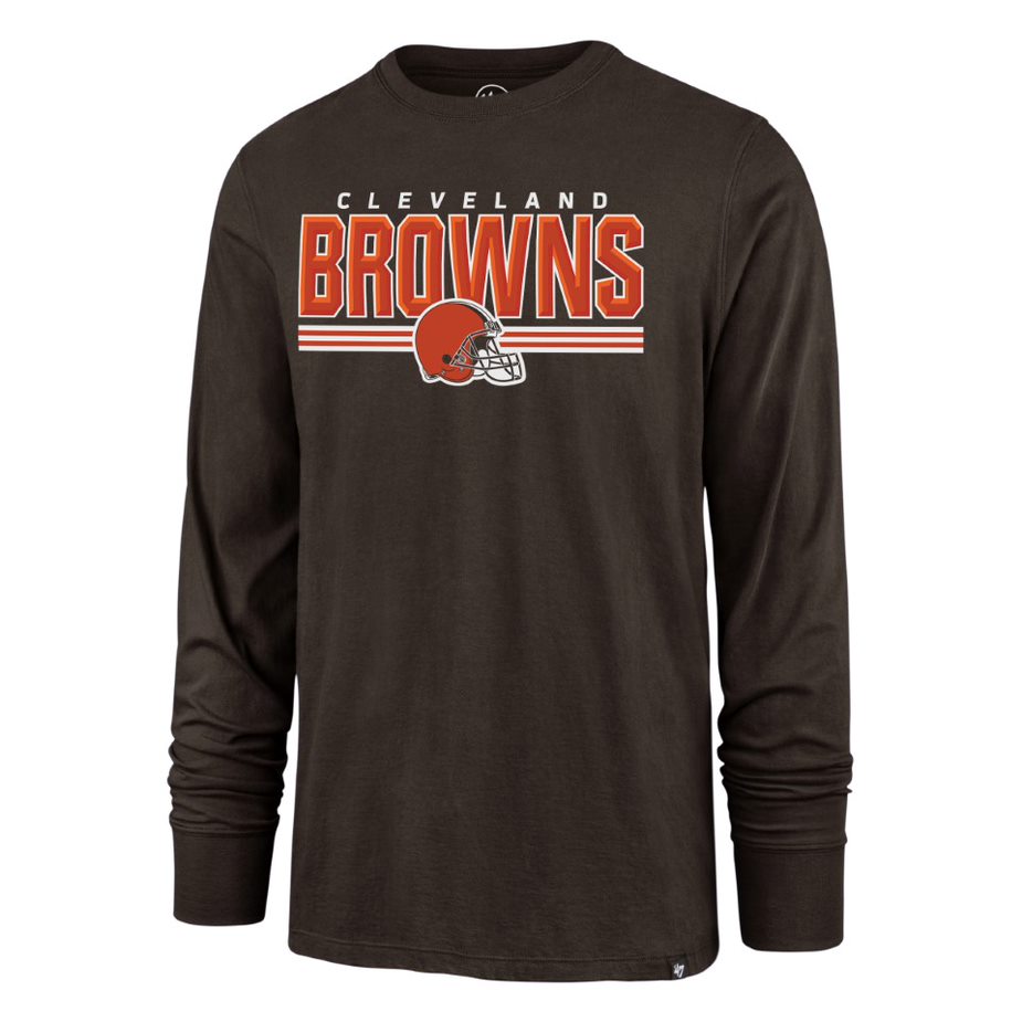 CLEVELAND BROWNS NAME/LOGO LS TEE - BROWN