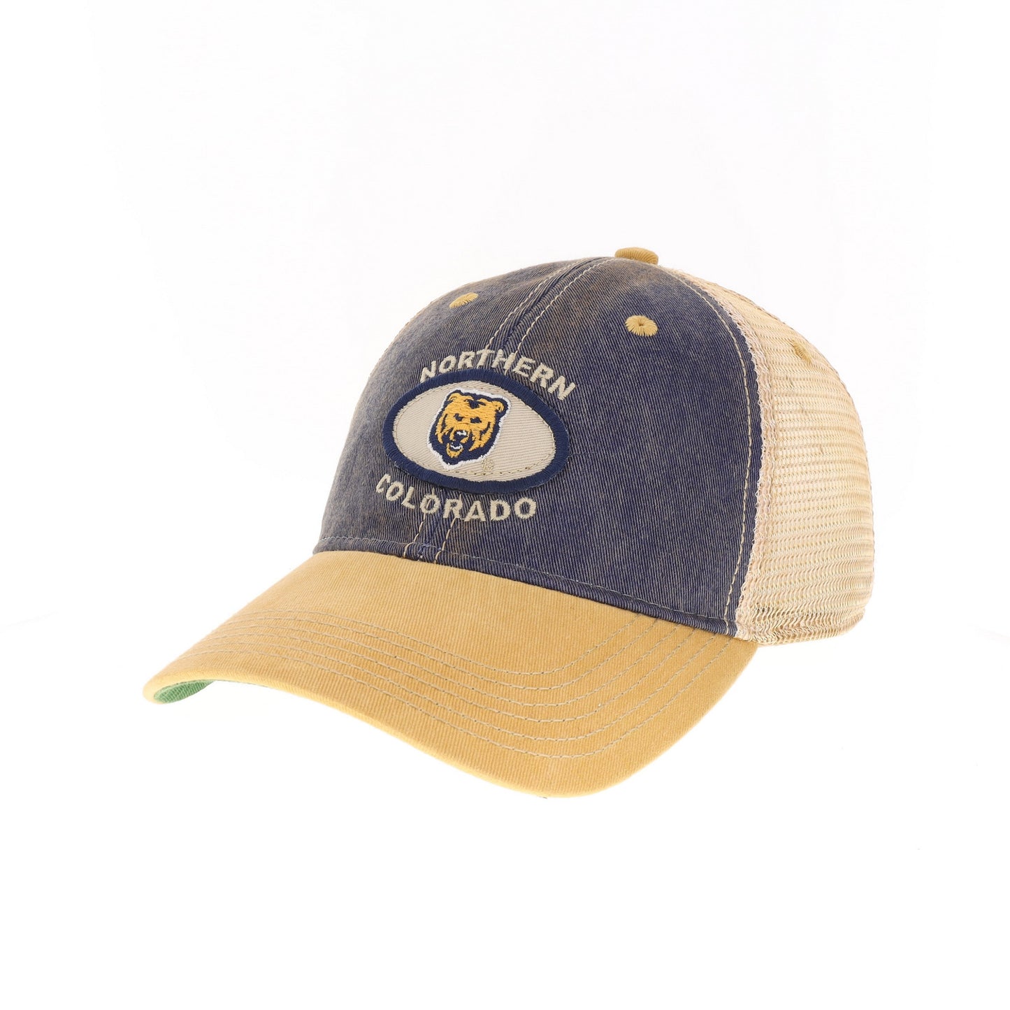 NORTHERN COLORADO BEARS OVAL PATCH 2-TONE TRUCKER HAT - NAVY/YELLOW
