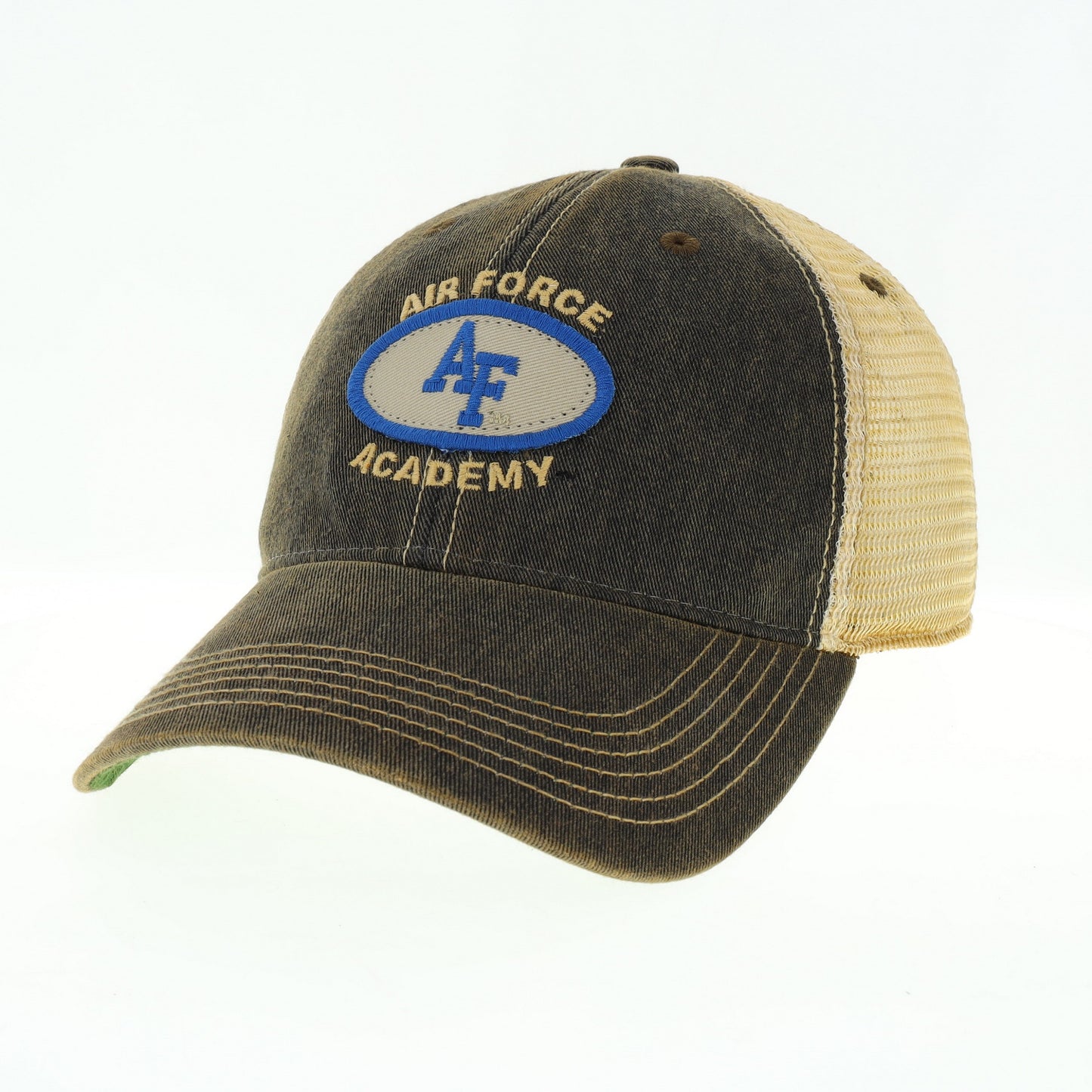 AIR FORCE FALCONS OVAL PATCH TRUCKER HAT - BLACK