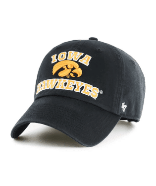 IOWA HAWKEYES W/LOGO HAT – BLACK